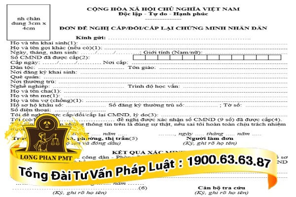 huong dan mau don de nghi cap lai chung minh nhan dan