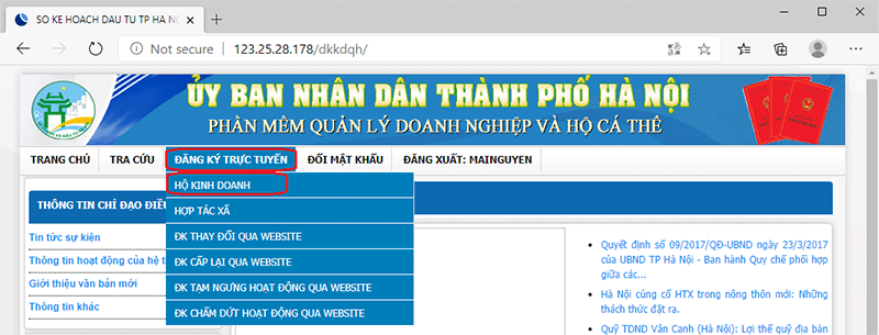 Hướng Dẫn Đăng Ký Hộ Kinh Doanh Cá Thể Online Tại Hà Nội