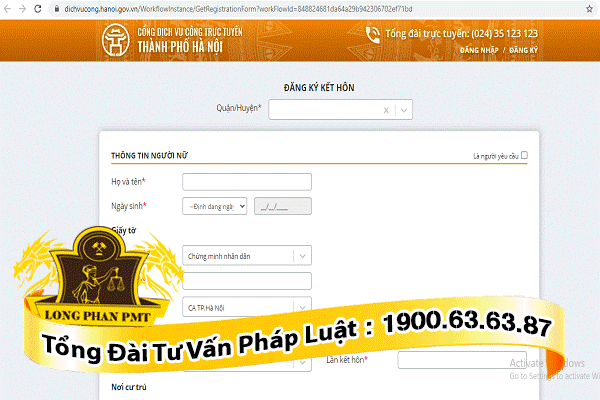 Truy cập vào trang chủ Cổng thông tin dịch vụ công trực tuyến Thành phố Hà Nội