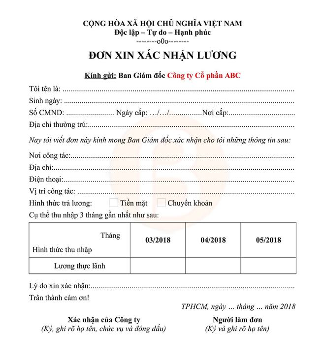 mau xac nhan bang luong