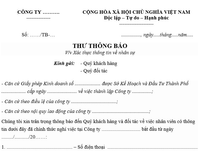 Mẫu soạn thảo thông báo mới nhất hiện nay ra sao?