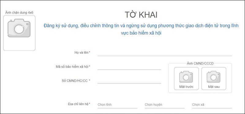 Bước 3: Nhập chính xác tất cả thông tin của trẻ tại mục Tờ khai.