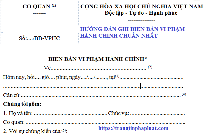 Cách viết biên bản vi phạm