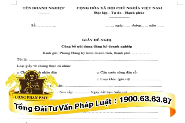 Giấy đề nghị đăng ký kinh doanh