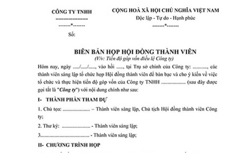 Maẫu biên bản họp