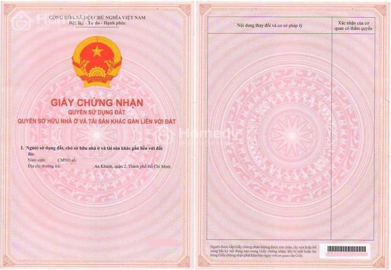 Thông tin giấy chứng nhận quyền sử dụng đất