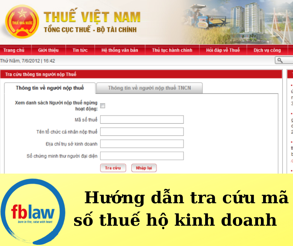 Tra mã số thuế hộ kinh doanh cá thể