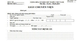 Xin giấy chuyển viện cần những thủ tục gì